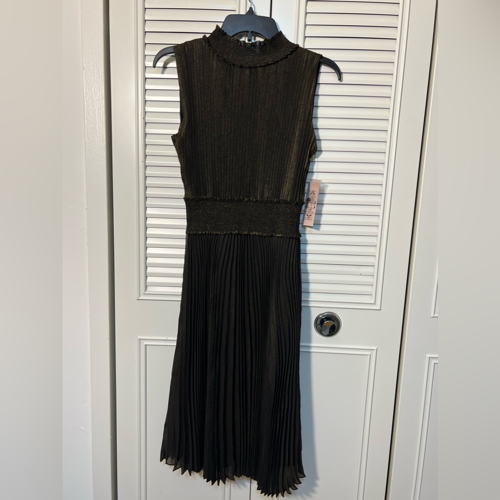 Nannette stylish black/gold cocktail dress